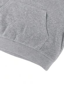 LovelyWholesale 女士运动休闲纯色连帽领长袖口袋运动衫和抽绳宽松运动裤秋冬 - 灰色 - 查看 2