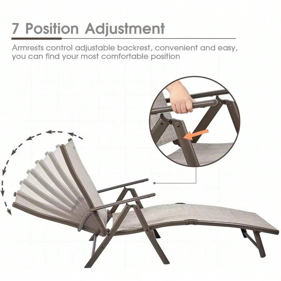 Outdoor Chaise Lounge Chairs For Outside, Aluminum Patio Lounger Pool