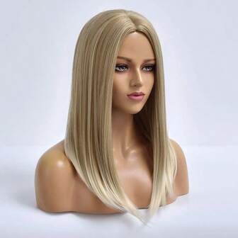 UK 14" Cosplay Wig Bob Straight Ash Blonde Heat Resistant Synthetic Hair Women