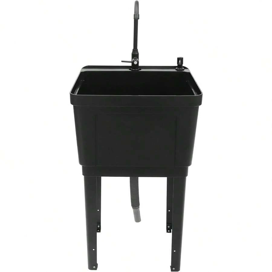 CNCEST Black Space Saver Utility Sink, Space Saver Utility Sink