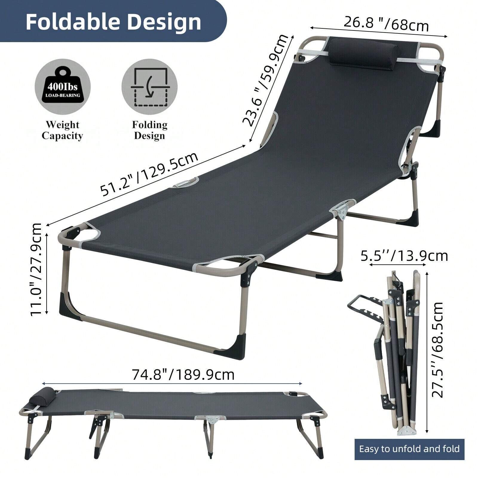 Adults Folding Sleeping Cot Guest Bed Heavy Duty Portable Cots Camping