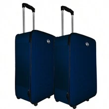 KIT 2 SPACIOUS UNISEX VILLAGE TRAVEL SUITCASE ADJUSTABLE RETRACTABLE HANDLE LARGE L+L 30 KG - 藏蓝色 - 查看 2