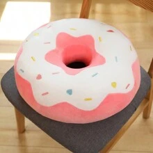 Cojín redondo de 14 pulgadas con forma de rosquilla rosa, cojín decorativo de impresión digital 3D, suave y cómodo, accesorio divertido con forma de comida, ligero y acolchado para sofá, silla, piso