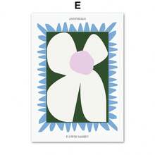 1 件抽象简约墙面艺术帆布印刷画女孩花朵自行车海报现代插画画适用于客厅装饰无框架 - 多色 - 查看 29