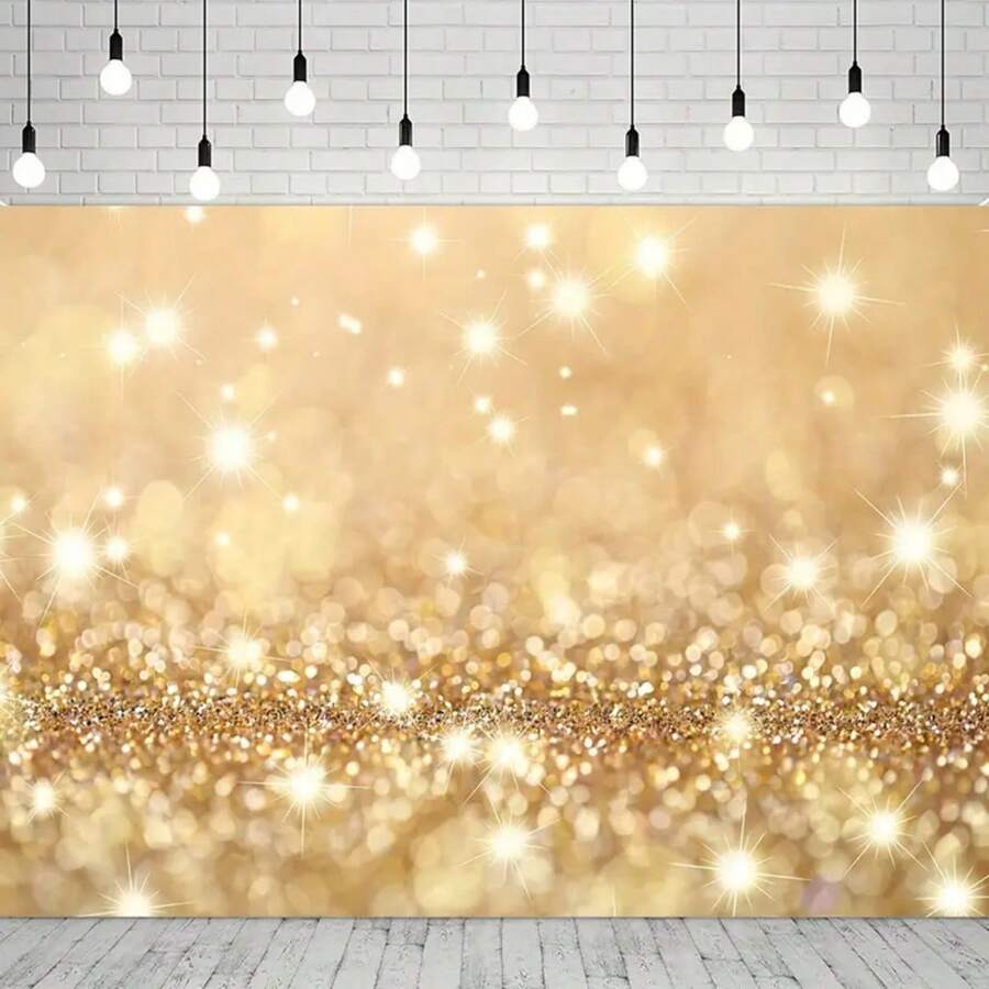 1pc, Gold Glitter Photography Background, High Gloss Diffuse Pattern