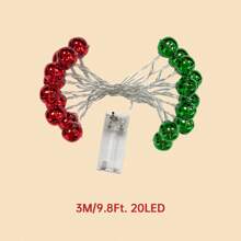 1 件 10/20/30 圣诞红绿铃铛灯串挂花环装饰灯电池供电适用于家庭卧室壁炉楼梯圣诞节快乐派对婚礼圣诞树装饰圣诞装饰圣诞礼物感恩节圣诞树装饰饰品圣诞灯卧室装饰家居装饰派对装饰节日节日房间装饰 - 暖白色 - 查看 15