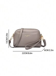 Bolso bandolera con estampado de textura de litchi vintage, bolso de hombro de PU retro, bolso y cartera a juego para mujer
