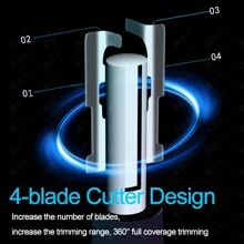 Recortador de vello de nariz recargable, afeitadora eléctrica de vello de nariz, recortador de vello de oídos de material metálico