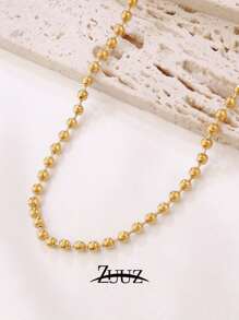 1 pièce Collier à chaîne de perles en acier inoxydable de 2 mm, 3 mm, 4 mm pour femmes et hommes. Colliers à perles rondes. Ras-de-cou pour femmes. Cadeau pour meilleurs amis