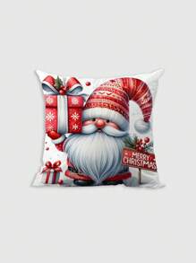 4 件/1 件圣诞小矮人圣诞老人礼物雪人超柔软短毛绒枕套柔软舒适靠垫套适用于沙发、卧室、客厅、家居装饰、派对 - 彩色 - 查看 2