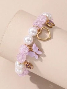 1pc Butterfly Crystal Beads Children's Bracelet