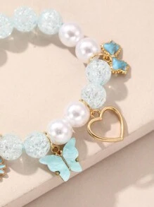 1pc Butterfly Crystal Beads Children's Bracelet