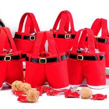 5 Stück/1 Stück Weihnachtsdekoration Geschenktüten im Stil von Weihnachtsmannhosen, süße Leckerchen-Tüten für Kinder, perfekt für Hochzeit, Feiertage, Silvester Geschenke