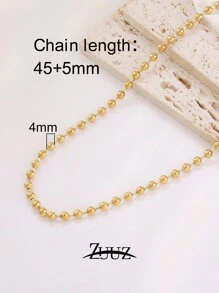 1 pièce Collier à chaîne de perles en acier inoxydable de 2 mm, 3 mm, 4 mm pour femmes et hommes. Colliers à perles rondes. Ras-de-cou pour femmes. Cadeau pour meilleurs amis