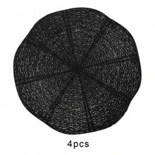 4 Stücke/6 Stücke/8 Stücke runde PVC metallisch geprägte hitzebeständige Platzsets, waschbare Tischsets für Restaurant Hotel Party Dekoration