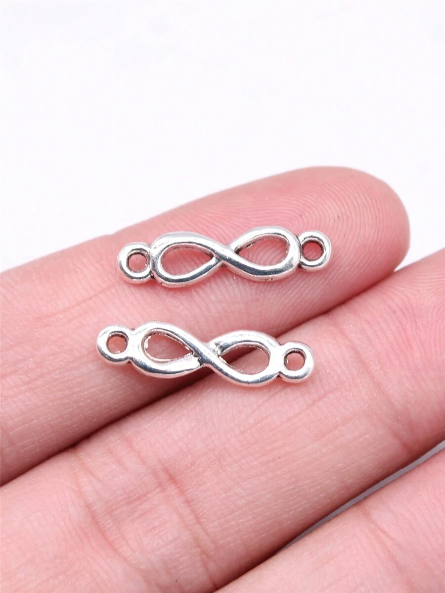 40pcs/bag 21x5mm (0.83x0.2inch) Antique Silver Color Infinity Symbol Connector Charms Pendant For DIY Jewelry Making - Antique silver-40pcs - View 1