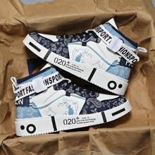 Men Sports Shoes Casual Sneakers Personalized Graffiti Design For Youths - Blue - View 2