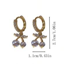 一对小众设计的樱桃耳环，高端大气上档次，甜美优雅的耳环，时尚耳饰 - 彩色 - 查看 5