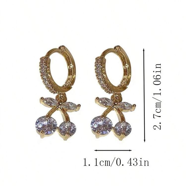 Một đôi bông tai Cherry với thiết kế độc đáo, cảm giác cao cấp, ngọt ngào thanh lịch, bông tai, phụ kiện tai thời trang - Nhiều màu - Xem 5