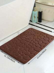 1pc/3pcs Coffee Brown Stone Embossed High Rebound Absorbent Non-Slip Bath Mat Single Set And 3-Piece Set, Bathroom Decorative Floor Mat Bath Rug Floor Carpet Outdoor Rug Door Mat Fall Decor Bathroom Accessories Back To School Entryway Decor - Coffee Brown - View 12