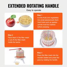 Fruit Wine Press Solid Wood Basket Manual Juice Maker For Kitchen Home Cider Apple Grape Vegetables Honey Olive Oil 6 Liter Capacity