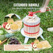 Fruit Wine Press Solid Wood Basket Manual Juice Maker For Kitchen Home Cider Apple Grape Vegetables Honey Olive Oil 6 Liter Capacity