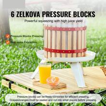 Fruit Wine Press Solid Wood Basket Manual Juice Maker For Kitchen Home Cider Apple Grape Vegetables Honey Olive Oil 6 Liter Capacity