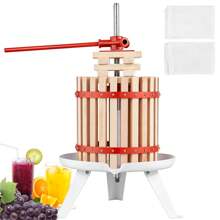 Fruit Wine Press Solid Wood Basket Manual Juice Maker For Kitchen Home Cider Apple Grape Vegetables Honey Olive Oil 6 Liter Capacity