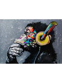 1 件抽象可爱动物帆布画涂鸦艺术长颈鹿大象牛肉狮子海报和印刷现代墙壁艺术图片无框架 - 彩色 - 查看 67