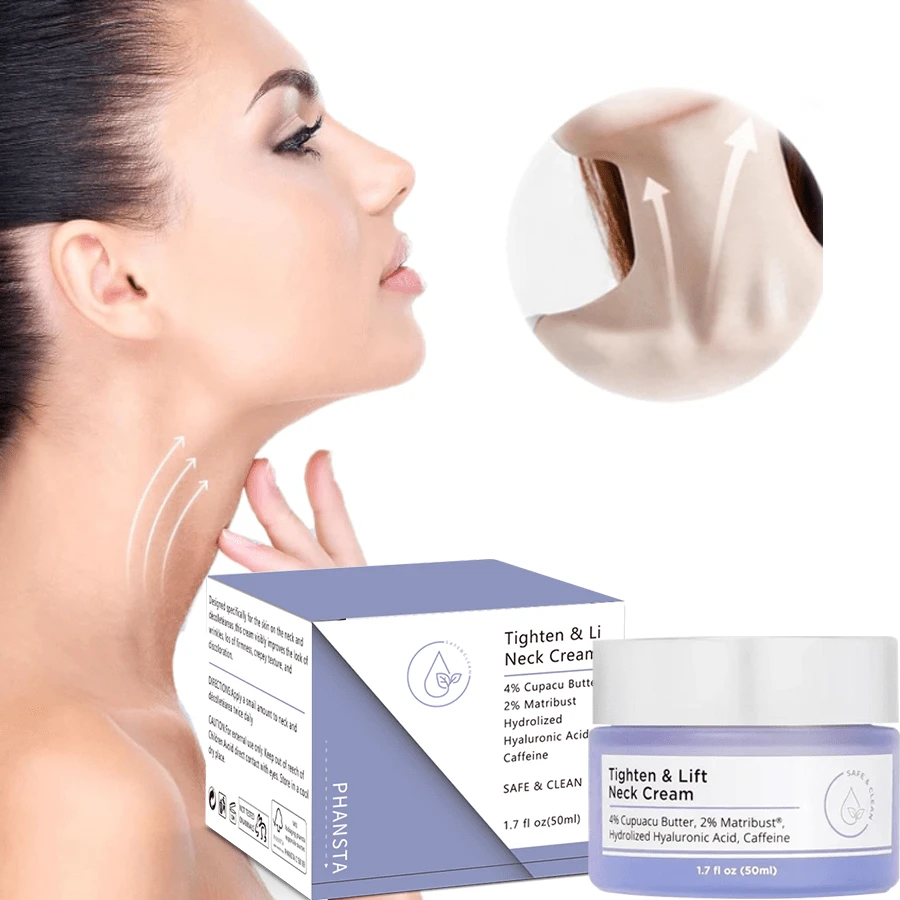 PHANSTA 颈部紧致霜 - 抗衰老颈霜 - 用于紧致和去除皱纹 - 均匀肤色和提升颈部 - 紧致和提升松弛皮肤 - 紫色 - 查看 1