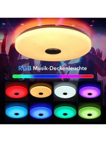 OYAJIA OYAJIA LED Deckenleuchte Dimmbar mit Bluetooth Lautsprecher,60W 50CM LED Deckenlampe mit Fernbedienung,RGBW Farbwechsel,Einstellbar für Schlafzimmer Küche Kinderzimmer Wohnzimmer