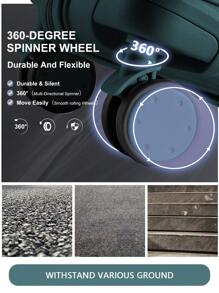 Floless Carry On Luggage Hard Shell Travel Trolley 4 Spinner Wheels Lightweight Polypropylene Suitcase With TSA Lock Spinner, 20in Carry On Luggage Small Suitcase With Spinner Wheels Lightweight Rolling Cabin Suitcase For Airplanes Travel Bag For School School Accessories School Stuff - Teal Blue - View 2