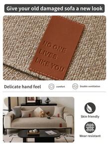 1 件亚麻沙发垫套，1/2/3/4 座防宠物，现代风格座垫，扶手靠背套，透气，适合所有季节 - 咖啡棕 - 查看 7