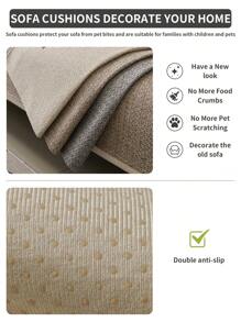 1 件亚麻沙发垫套，1/2/3/4 座防宠物，现代风格座垫，扶手靠背套，透气，适合所有季节 - 咖啡棕 - 查看 6