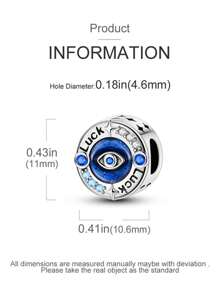 Silver Plated Charm Hand Eye Demon Blue Beads Charm Pendant Ball Suitable For Bracelets DIY Women's Jewelry - Silver - View 8
