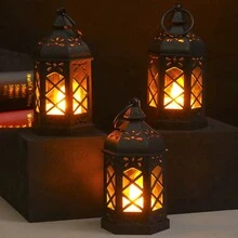 1 件复古 LED 蜡烛灯电池供电无线吊灯适用于家庭书桌卧室花园装饰、节日派对 - 黑色 - 查看 4