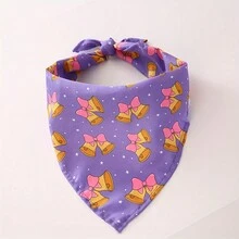 1 件，圣诞狗头巾：节日针织面料，可机洗，中号，涤纶套圣诞树雪花圣诞雪人可爱图案 - 彩色 - 查看 5