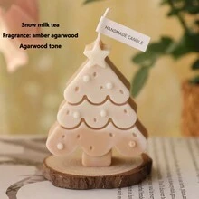 1 nến sáp đậu nành hình cây thông Noel 8,2cmX6,7cm, nến thơm không khói, nến trang trí tiệc lễ hội, quà tặng Giáng sinh lãng mạn, trang trí phòng, quà tặng - Nhiều màu - Xem 7