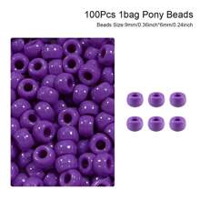100/200pcs Acrylic Pony Beads Multicolor Plastic Bucket Beads For Jewelry Making DIY Braid Bracelet Necklace Pendant
