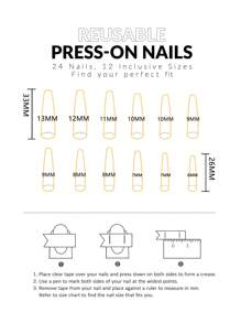 Bộ 24 miếng dán móng tay hình quan tài sang trọng, nâng cấp bộ móng của bạn ngay lập tức. Bộ móng giả kiểu Pháp màu hồng ombre tối giản, bao gồm 1 tờ giấy dán và 1 dũa móng mini, phù hợp cho phụ nữ và các bạn gái sử dụng hàng ngày và đi làm. Móng giả dạng gel thạch màu ngẫu nhiên. Dụng cụ làm móng - Màu Hồng baby - Xem 5