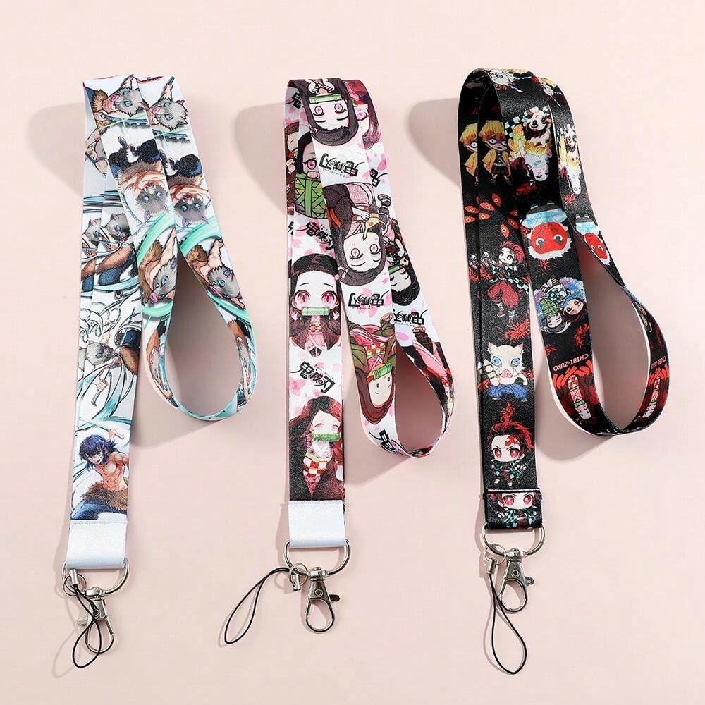 Demon Slayer Anime Neckband Lanyard Keychain Mobile Phone With ID Badge