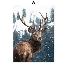 1 件圣诞节和冬季雪礼物壁画帆布画北欧帆布和版画卧室家居装饰无框架 - 彩色 - 查看 51