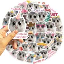 50Pcs Hamster Stickers Cute Stickers Small Stickers Cheap Stickers Meme Sticker Funny Stickers Vinyl Stickers Stickers For Water Bottle, Hydroflask, Guitar, Luggage, Phone, Case, Laptop, Skateboard, Gift - Multicolor - View 5