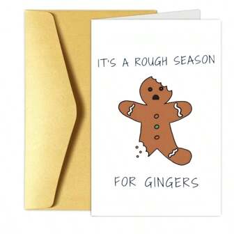 3 件异想天开的姜主题圣诞贺卡 - 独特、幽默、温馨的节日问候，适合丈夫、妻子、妈妈、儿子、男朋友和家人 - 送给朋友和爱人的完美礼物