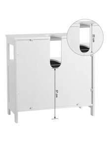 VASAGLE Meuble sous Lavabo, Meuble de Salle de Bain, Placard sous Vasque, avec 2 Portes Persiennes, Beaucoup d'Espace de Rangement, Style Moderne, 30 x 60 x 60 cm, Blanc - Blanc - Voir 5