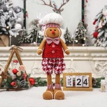 1pc Christmas Decoration, Stretching Leg Chef Hat Figurine Ornament, Christmas Couple Figurine Ornament, Home Tabletop Decor, Kitchen Decor, Party Decor, Farmhouse Decor, Party Outfit, Holiday Decorations - Multicolor - View 7