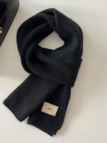 1st 2024 Herfst/Winter Koreaanse Stijl Gebreide Sjaal Voor Vrouwen, Effen Kleur, Warm, Unisex, Dikke Nekwarmer