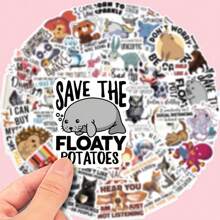 50 sztuk zabawnych naklejek z cytatem zwierzęcym, nadaje się do dekoracji telefonu, komputera, bagażu, notatnika, kubka na wodę, kasku, naklejek z wilkiem, zabawnych naklejek z cytatami, memów, naklejek, zabawnych naklejek, zabawnych naklejek