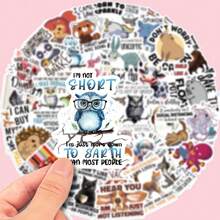 50 sztuk zabawnych naklejek z cytatem zwierzęcym, nadaje się do dekoracji telefonu, komputera, bagażu, notatnika, kubka na wodę, kasku, naklejek z wilkiem, zabawnych naklejek z cytatami, memów, naklejek, zabawnych naklejek, zabawnych naklejek