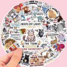 50 sztuk zabawnych naklejek z cytatem zwierzęcym, nadaje się do dekoracji telefonu, komputera, bagażu, notatnika, kubka na wodę, kasku, naklejek z wilkiem, zabawnych naklejek z cytatami, memów, naklejek, zabawnych naklejek, zabawnych naklejek